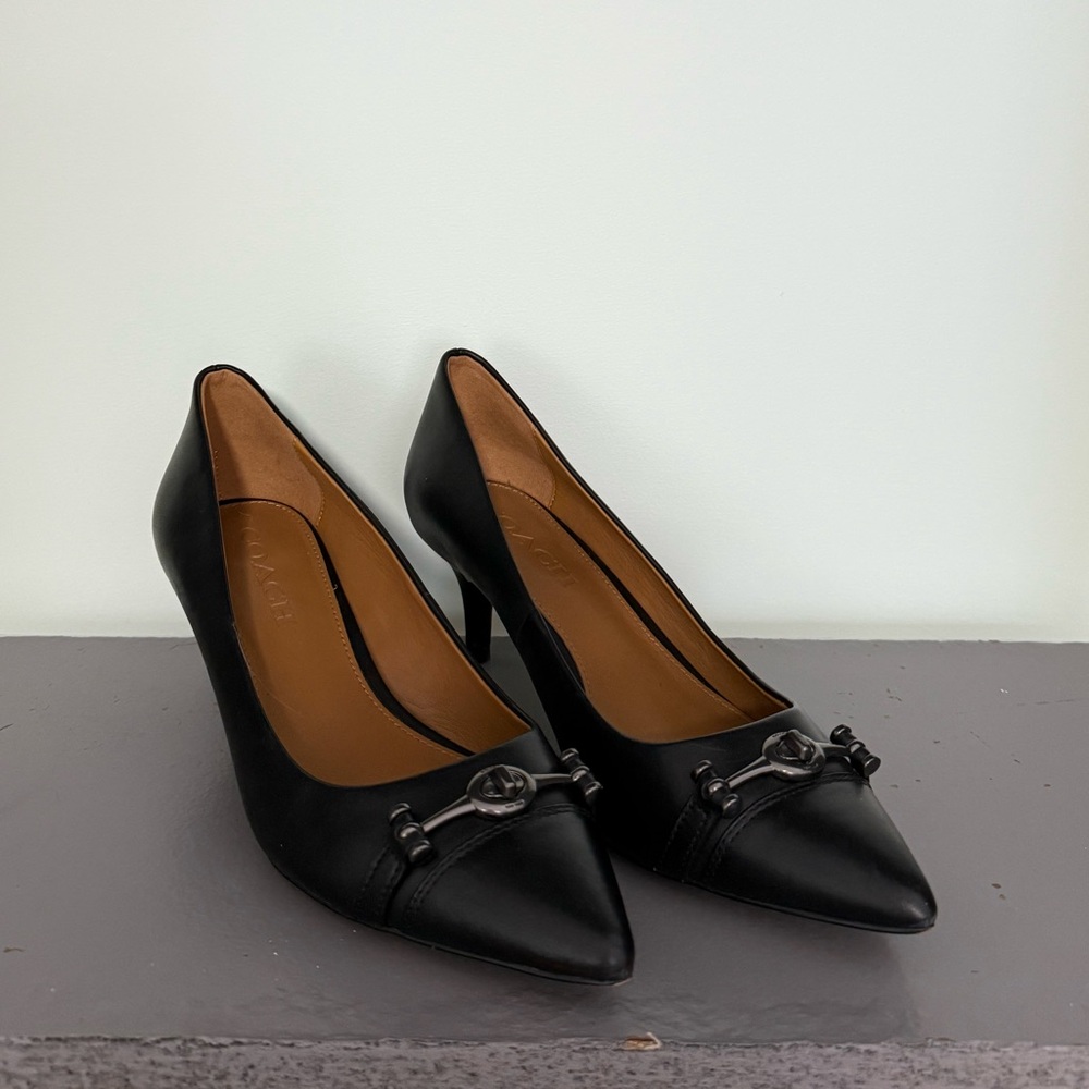 Coach Black Leather Women's Pumps